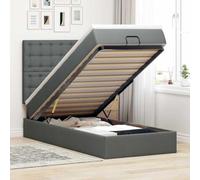 SKTQYQO Pouf Letto con Materasso e LED Grigio Scuro per camere da letto Adatto per hotel e studi 80x200cm in Tessuto