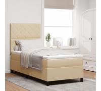 SKTQYQO Rete a Molle con Materasso Crema Struttura letto per camere da letto Struttura letto multiuso Adatto per hotel e studi 100x200 cm Tessuto