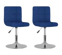 SKTQYQO Sedia da Pranzo Girevole Moderna in Tessuto Blu con Meccanismo di Sollevamento a Gas e Base in Acciaio Cromato, Regolabile in Altezza e Ruotabile 360 Gradi, Set di 2 Sedie