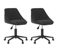 SKTQYQO Sedia da Pranzo Girevole Moderna in Velluto Nero 2 Pezzi con Struttura in Acciaio Robusta e Meccanismo di Alzata a Gas Regolabile in Altezza e Ruote Piroettanti per Massima