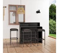 SKTQYQO Set Bar da Giardino 4 pz con Cuscini Grigio Set per esterni Mobili da terrazza Adatto per balconi