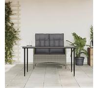 SKTQYQO Set da Pranzo da Giardino 2 pz con Cuscini in Polyrattan Grigio Set per esterni Set da giardino per relax all'aperto balconi