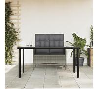 SKTQYQO Set da Pranzo da Giardino 2 pz con Cuscini in Polyrattan Grigio Set per esterni Set da patio Adatto per cortili e terrazze