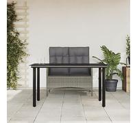 SKTQYQO Set da Pranzo da Giardino 2 pz con Cuscini in Polyrattan Grigio Set per esterni Set di mobili da esterno multifunzionali Adatto per cortili e terrazze