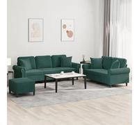 SKTQYQO Set di Divani 3 pz in Velluto Verde Scuro con Cuscini e Poggiapiedi per Soggiorno Moderno e Arredamento Comodo **Analisi dei requisiti e ottimizzazione:** 1. **Mantenimento