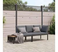 SKTQYQO Set Divani da Giardino 2 pz con Cuscini in Alluminio Nero Set di mobili da esterno multifunzionali Set da giardino per relax all'aperto Adatto per giardini