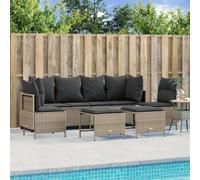 SKTQYQO Set Divano da Giardino 5pz con Cuscini Grigio Chiaro Polyrattan Mobili da terrazza Set per esterni Adatto per balconi