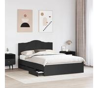 SKTQYQO Struttura Letto Nero 150x200 cm Legno Ingegnerizzato | Design Moderno, Linee Pulite, Camera Contemporanea, Telaio Resistente