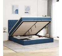 SKTQYQO Struttura Letto Pouf con Materassi Blu Letto Multifunzionale Letto Multifunzione Adatto per hotel e studi 200x200 cm in Tessuto