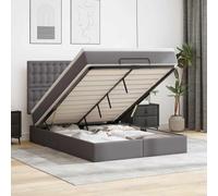 SKTQYQO Struttura Letto Pouf con Materasso Grigio Struttura letto per hotel Adatto per hotel e studi 140x190 cm Similpelle