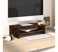 SKTQYQO Supporto Monitor Legno Multistrato Rovere Fumo con Ripiano Inferiore, Stand TV Design Minimalista per Soggiorno Moderno, Scaffale Tastiera 42x24x13 cm,