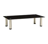 SKTQYQO Supporto TV Moderno in Vetro Temperato da 8 mm e Acciaio Inossidabile Nero, Mobile TV Robusto con Capacità di Carico 75 kg per Televisori e Dispositivi