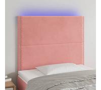 SKTQYQO Testiera a LED Rosa in Velluto 80x5x118/128 cm con Luci Colorate Regolabili e Striscia LED Tagliabile per Camera da Letto Moderna, Design Elegante con Supporto Schiena