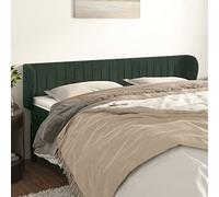 SKTQYQO Testiera ad Orecchio in Velluto Verde Scuro 183x23x78/88 cm con Altezza Regolabile e Gambe in Legno Stabili per Supporto Schiena - 1 Testiera per Letto e 2 Orecchie - Design