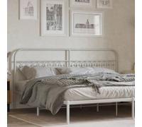 SKTQYQO Testiera in Metallo Bianco 193 cm per Letto, Testiera Classica in Acciaio con Design Elegante e Telaio Stabile, 4 Gambe Robuste per Supporto Schiena, Testata Letto Moderna