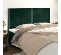 SKTQYQO Testiera Letto 4 Pezzi in Velluto Verde Scuro 100x5x78/88 cm con Altezza Regolabile e Gambe in Legno Stabili per Supporto Schiena e Design Classico con Rivetti