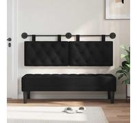SKTQYQO Testiera Sospesa 130 cm Nero Tessuto, 2 Pezzi