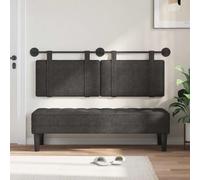 SKTQYQO Testiera Sospesa Nero PU Antico, 2 Pezzi, 130x55x5 cm