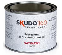 SKUDO360® - Vernice Protettiva Trasparente SATINATA Effetto Cera per Chalk Paint, Legno, Muro, Cemento, Pietra e Terracotta - Finitura Lavabile Extra Resistente Base Acqua Interno/Esterno (500 ml)