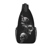 Skull 01 Borsa a tracolla con teschio Zaino a tracolla da uomo Zaino da giorno Borsa da trekking casual Borsa da zaino fresca per esterno
