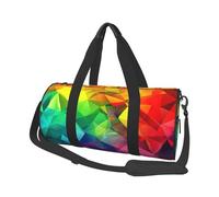 Skull 1 - Borsa sportiva da palestra con tasca bagnata e scomparto per scarpe, borsone da viaggio per uomo e donna, Arcobaleno geometrico, Taglia unica, Borsone da viaggio