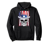 Skull 4th Of July Uncle Sam Kids Boys Girls Bandiera americana Felpa con Cappuccio