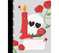 Skull and Rose Gothic Composition Notebook: College Ruled Lined Journal, Dark Floral Aesthetic, Romantic Goth and Spooky Love Illustration, 110 Pages, 7.5 x 9.25 inches