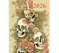Skull and Roses 2026 A4 Desktop Diary With Week To Page: Gothic Weekly Organiser For Business or Home