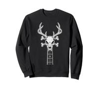 Skull Antlers Chitarra Rock And Roll Metalhead Music Band Felpa