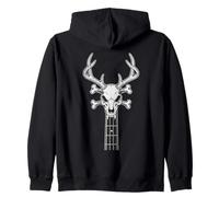 Skull Antlers Chitarra Rock And Roll Metalhead Music Band Felpa con Cappuccio