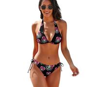 Skull Barber I Will Cut You, costume da bagno da donna con lacci, Stile:, XL