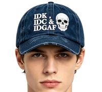 Skull Baseball Hat 60cm Embroidered Unisex Halloween Adjustable Cap
