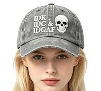 Skull Baseball Hat 60cm Embroidered Unisex Halloween Adjustable Cap