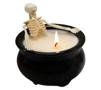 Skull Candle - Skeleton Candle | Indoor Skeleton Candlle Halloween Decorations, Spooky Home Decor For Adults Men Women Birthday Holiday Indoor Table Mantel Shelf Desk Bar Kitchen