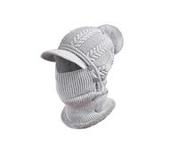 Skull Caps Donne Un Pezzo Slouchy Pile Beanie Cappelli Sciarpa Maschera Caldo Inverno Lavorato A Maglia Cappello Spesso Skull Cappello Da Sci Cap, Grigio, M/L