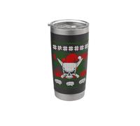 Skull Chef Culinary Gangster Ugly Christmas Santa Hat Xmas Bicchiere termico in acciaio inox doppia parete