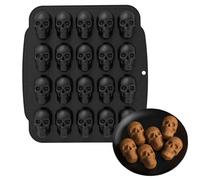 Skull Chocolate Mold, 178g Jellies Skeleton Mold, 3D Easy Release Reusable Silicone Molds for Candy, Chocolate, Gummy Treats, Halloween Decoration Supplies, Baking Accessories, 29x26.5x2.8cm