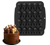 Skull Chocolate Mold, 3D Skeleton Candy Mould, Easy Release Silicone Tray, Reusable Non-Stick Design, (1PC), for Gummy, Jellies, Halloween Treats, Party Decorations