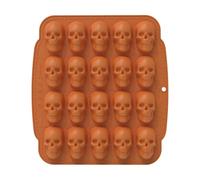 Skull Chocolate Mold, 3D Skeleton Candy Mould, Easy Release Silicone Tray, Reusable Non-Stick Design, (1PC), for Gummy, Jellies, Halloween Treats, Party Decorations