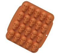 Skull Chocolate Mold, 3D Skeleton Silicone Tray, Easy Release Reusable Mould for Candy, 11,42 x 10,43 x 1,1 Inches, Gummy, Jelly, Halloween Treats, Party Decorations, Baking Craft