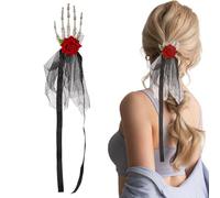 Skull Claw Hairpins - Skull Claw Hairpins, Skeleton Hand Bone Claw Punk Headdress, Gothic Flower Headpiece, Halloween Party Skull Hair Barrettes For Props, Costume Party Decoration