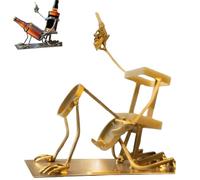 Skull Coke and Wine Bottle Stand, Funny Metal Skull Skeleton Bar Decor for Whiskey Beer, Unique Floor Freestanding Wine Rack, for Home Kitchen Decor (Gold)