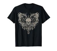Skull Cross Y2K Goth Alt Grunge Gothic Emo Ali Estetiche Maglietta
