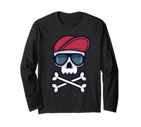Skull Crossbones Occhiali da Sole Cappello da Baseball Pirata Halloween Maglia a Manica