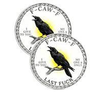 Skull Crow The F-CAW-F Cin Round Collectors Cin Pocket Hug Coins for Couples Friends, Novelty Commemorative Coins, Daily Reminder