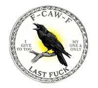Skull Crow The F-CAW-F Cin Round Collectors Cin Pocket Hug Coins for Couples Friends, Novelty Commemorative Coins, Daily Reminder