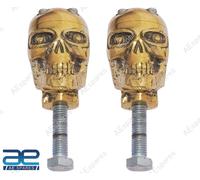 Skull Custom Bulloni Supporti Manubrio Harley Bobber in Ottone 7/8" 2 Pezzi