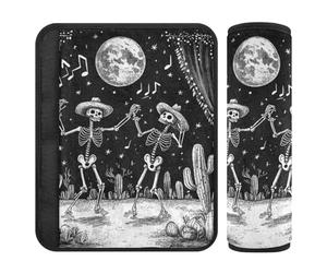 Skull Dancing Black Gothic 2 Pack cintura di sicurezza pad rilascio stress al collo e alle spalle per aeroplano accessori para carro