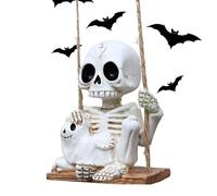 Skull Decor - Halloween Skull Ornament | Cute Swing Ghost Dog Car Pendant for Rearview Mirror, Home Door, Cemetery, Garden, Recinzione, Tree, Indoor Outdoor Spooky Halloween Decoration