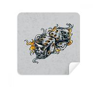 Skull dice Cool effetti illustrazione occhiali di pulizia del pulitore dello schermo in camoscio tessuto 2PCS